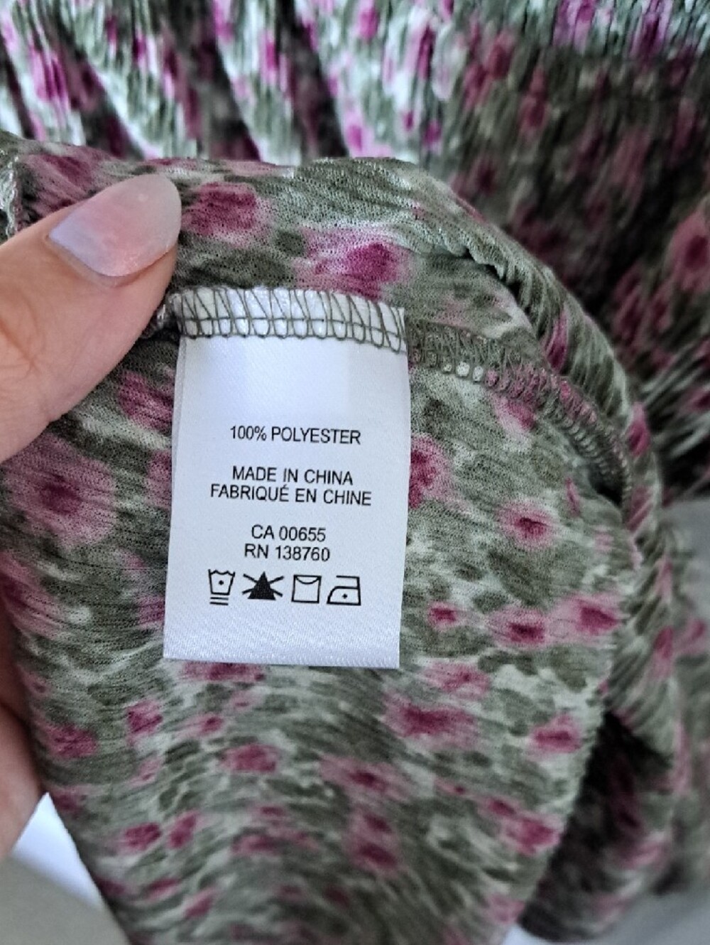Reitmans Pink and Green Floral Wrap-Style Midi Dress - Picture 6 of 6